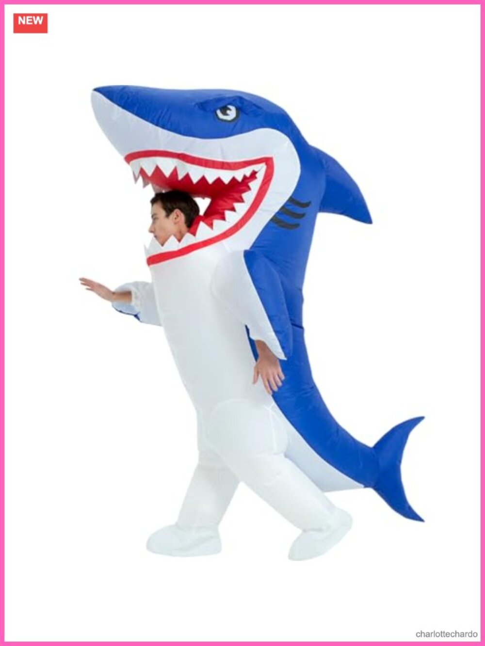 Inflatable Shark Costume Adult Blow Up Full Body Animal Suit Halloween